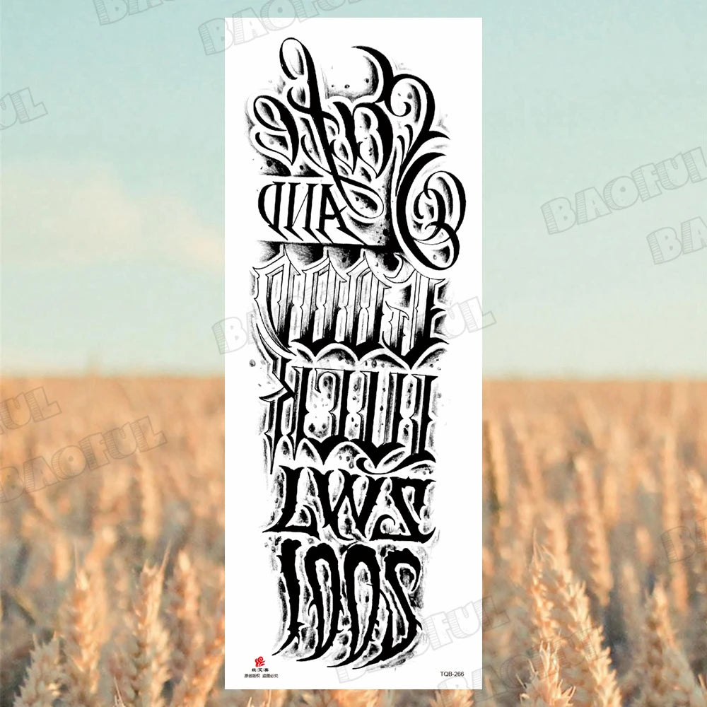 Arm Sleeve Temporary Tattoos For Women Men Realistic Wolf Lion Rosette War Maori Flower Fake Tattoo Stickers Sexy Thigh Tatoos