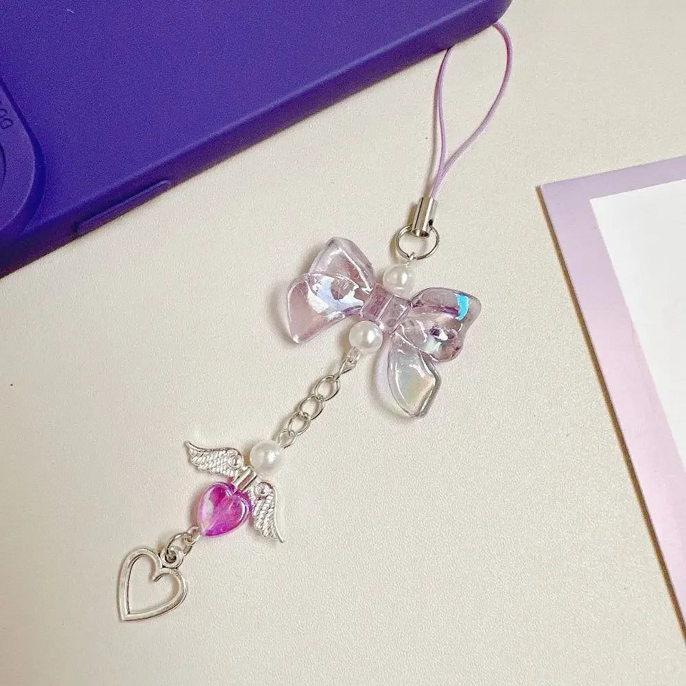 Fashion Acrylic Women Mobile Phone Chain Transparent Anti-Drop Phone Hanging Lanyard Y2K Phone Charms Bag Pendant Key Chain
