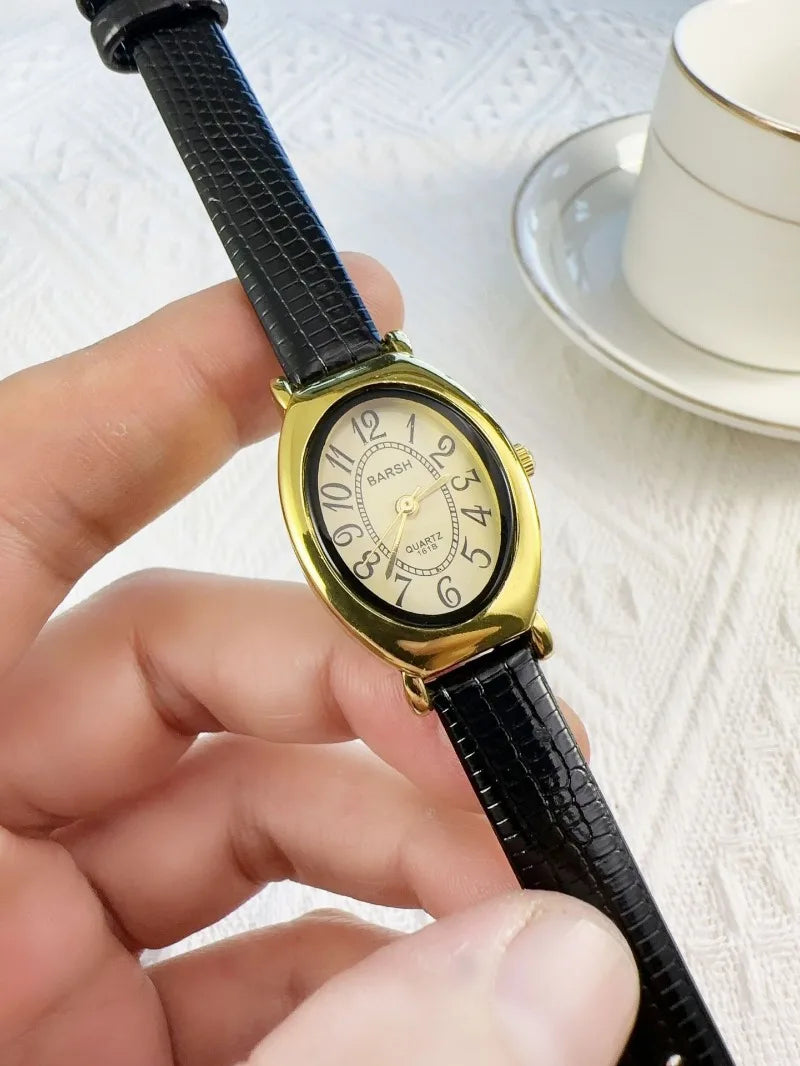 Fashion Oval Dial Women Watches Luxury Leather Strap Retro Ladies Quartz Watch Dropshipping Reloj De Mujer 시계 여성