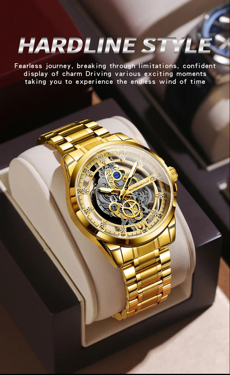 UTHAI Authentic Men Quartz Watch Business Luxury Trendy Waterproof Quality High Steel  Watch Male Fashion Clock Wristwatches