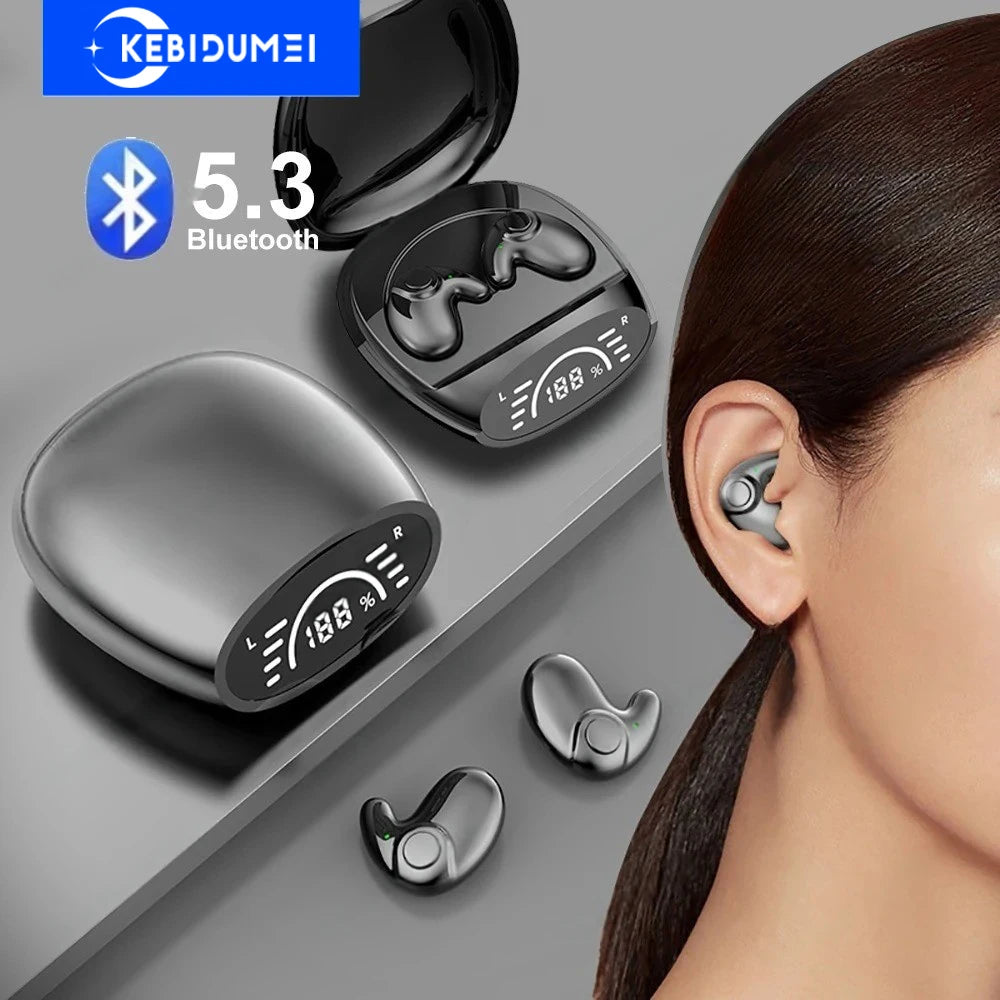 Invisible Bluetooth 5.3 Headphones Wireless Sleep Earphones HiFi Stero Noise Reduction Earbuds Sports Headsets for Xiaomi iPhone