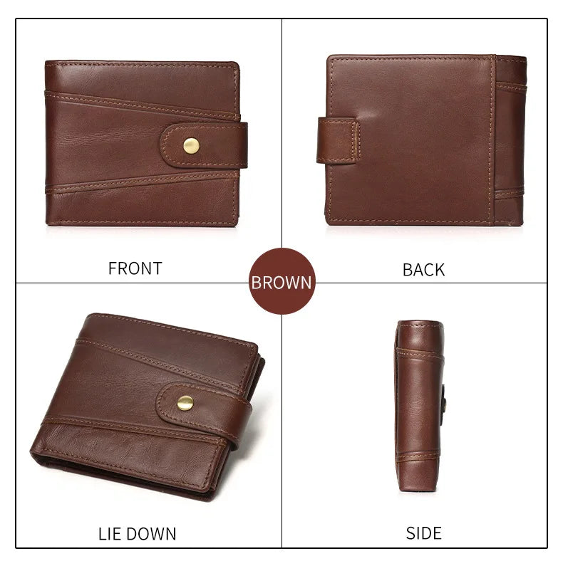 Classic Men's Genuine Leather Wallet Credit Card Holder RFID Coin Purse