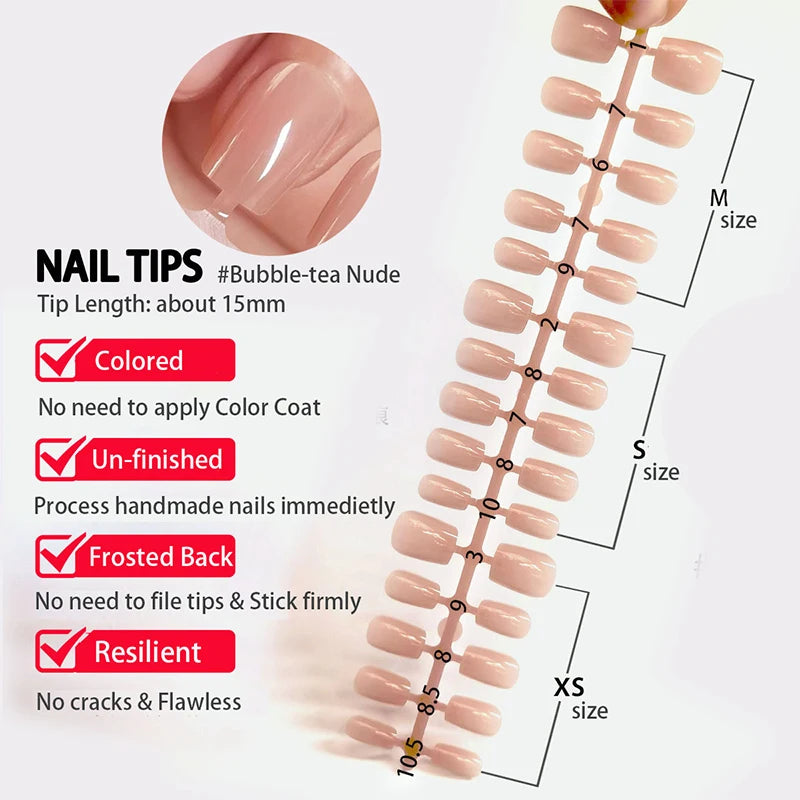 30pcs Gradient Fake Nails French Blush Nude Nail Waterproof Faux Medium Coffin False Nails Fingernails Press On Nails Tips  Mani