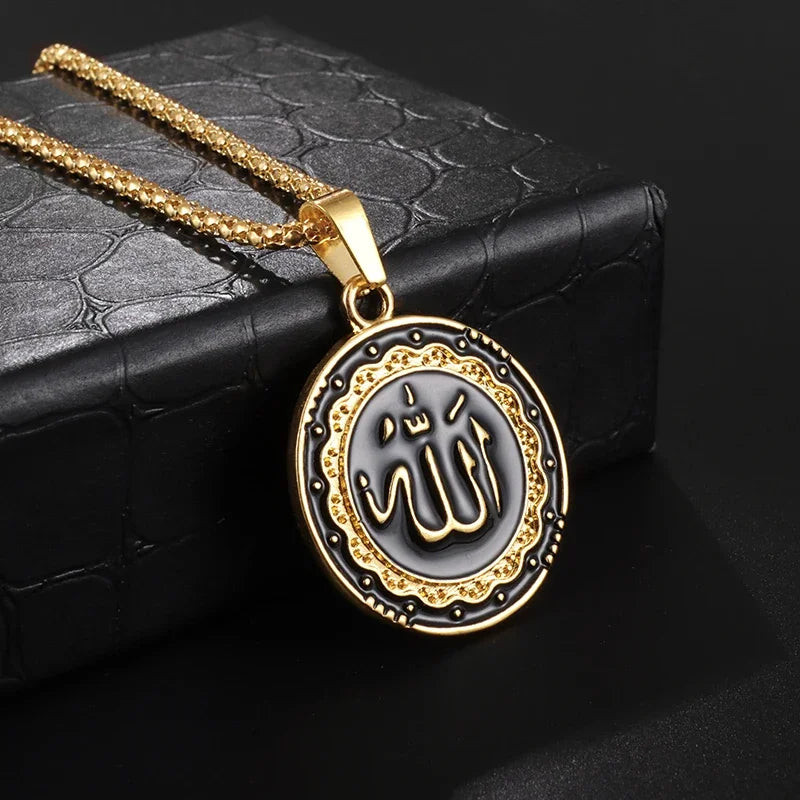 Gold Color Muslim Allah Quran Pendant Necklace Men Women Fashion Faith Islam Religious Jewelry Ramadan Gifts