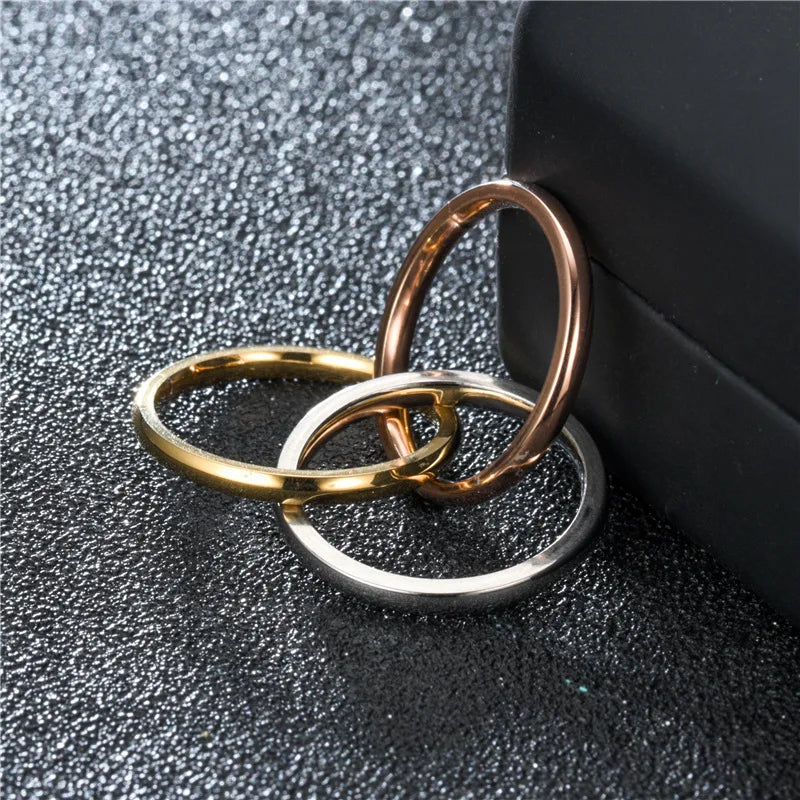 Classical Triple Ring Interlocked Rings Wedding Jewelry Accessories Fashion Three In One Sets Stainless Steel Rings Women Gift