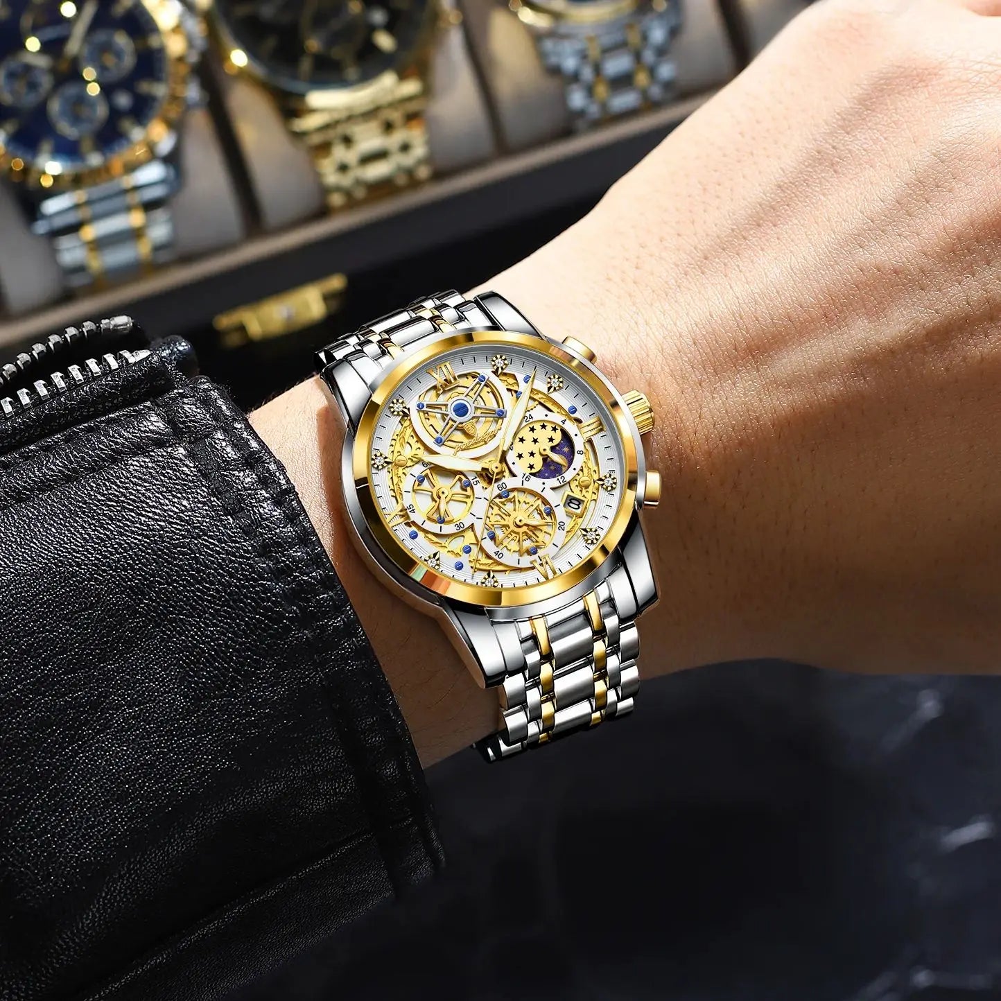 POEDAGAR Luxury Watch For Men Original Waterproof Luminous Date Man Clock Chronograph Stainless Steel Quartz Men's Watches Reloj