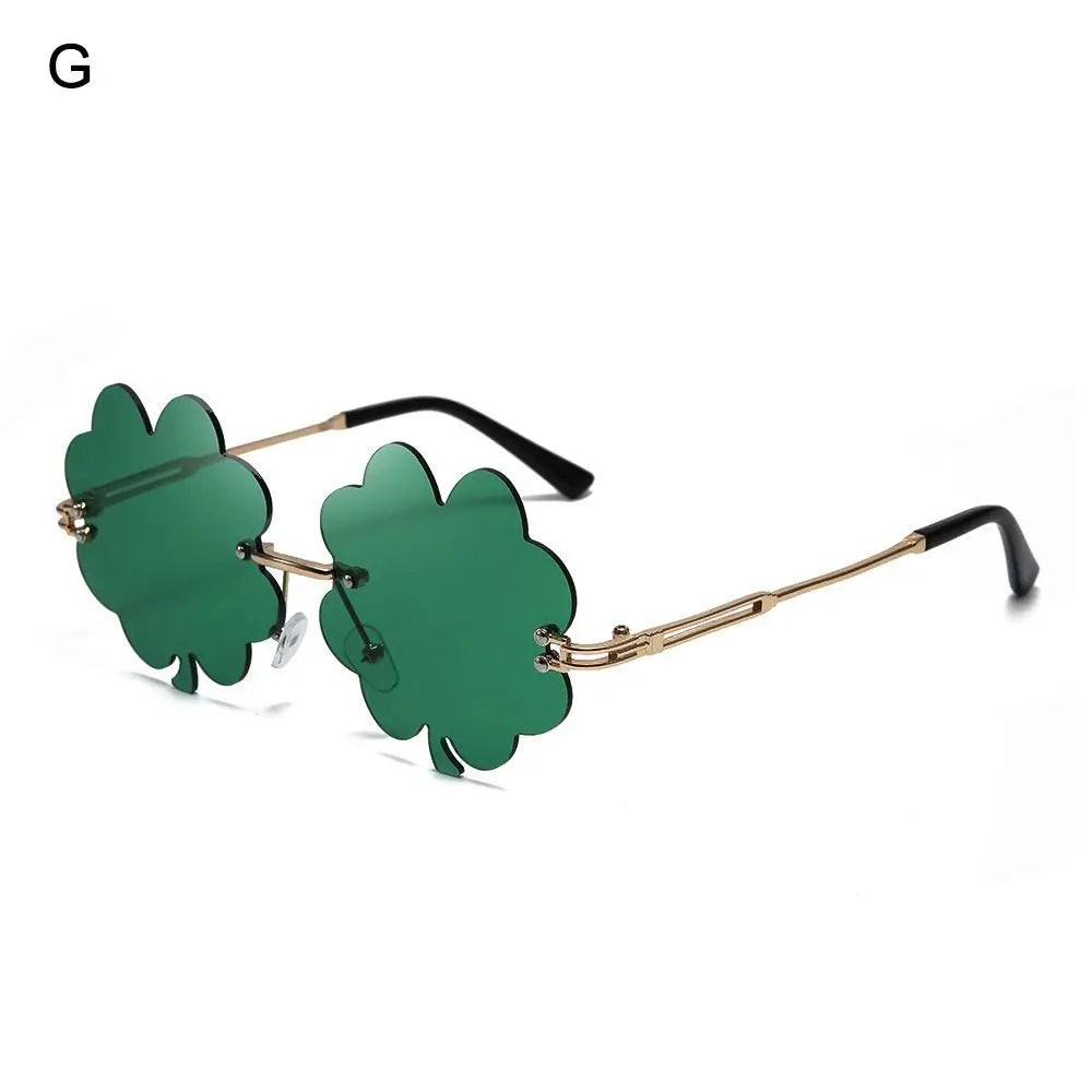 Fashion Rimless Sunglasses Solid Green Ocean Lens Eyewear Women Street Shooting Catwalk Glasses Vintage Brand Beach Sun Glasses