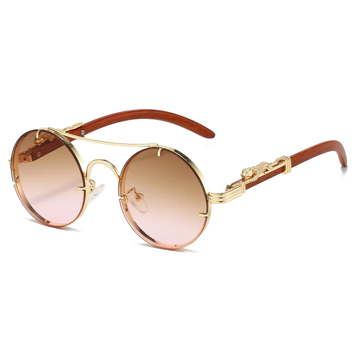 Retro Round Metal Sunglasses Fashion Pilot Gradient Driving Men's Shades Women Vintage Trendy Brand Design Sun Glasses