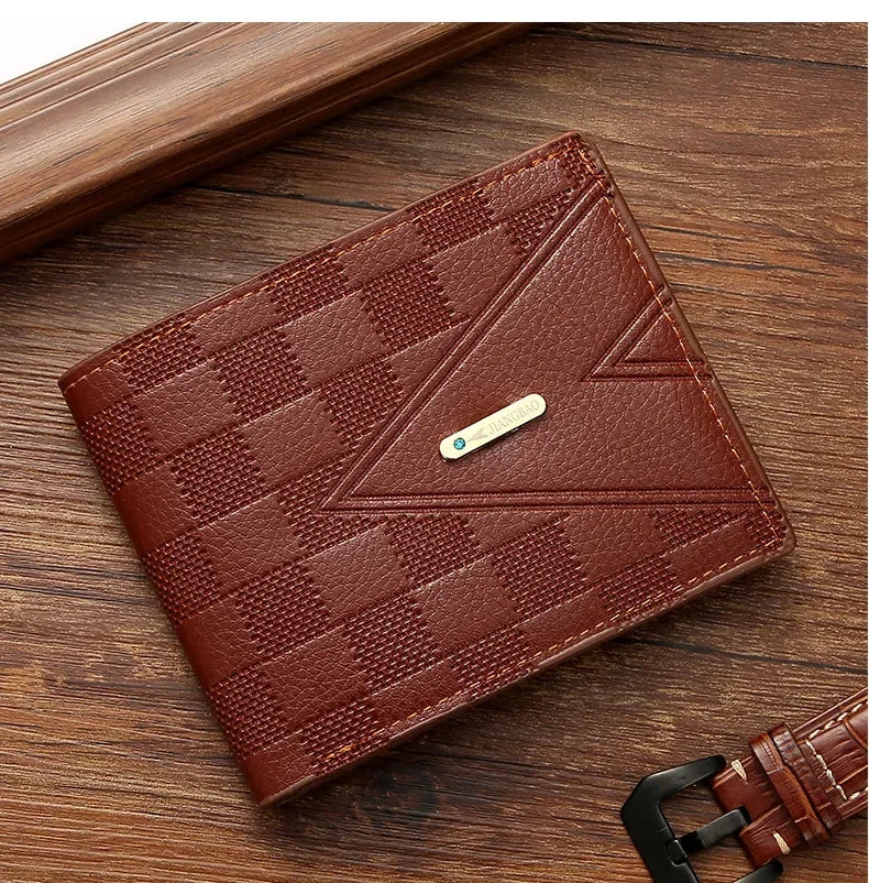 Men's Wallet Short Anti-theft Brush Anti-degaussing Business Wallet Youth Cross Light Luxury Large Capacity Multi-card