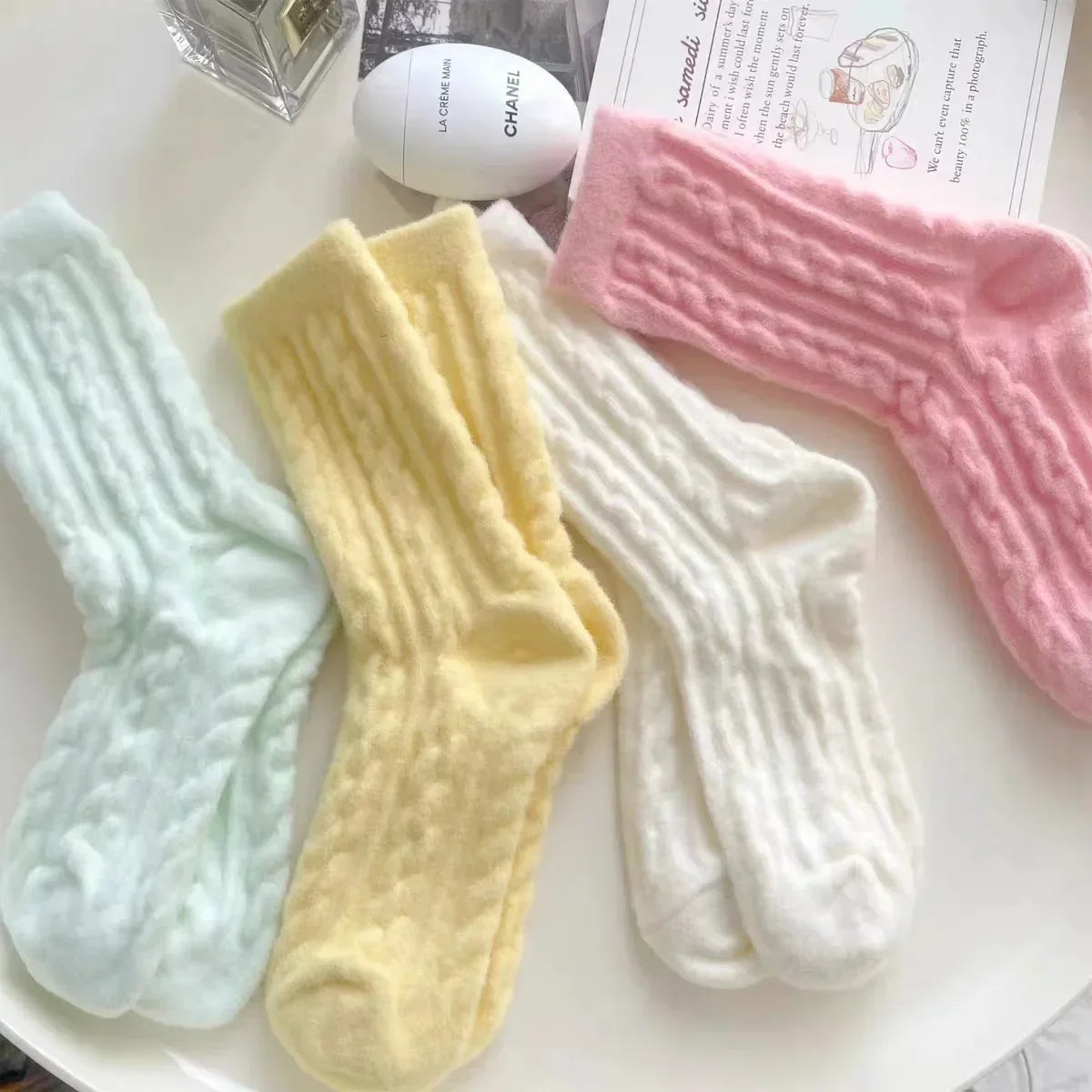 Winter Warm Coral Fleece Socks Women Solid Loose Sleeping Sock Velvet Home Fluffy Stocking Thicken Thermal Sox Calcetines