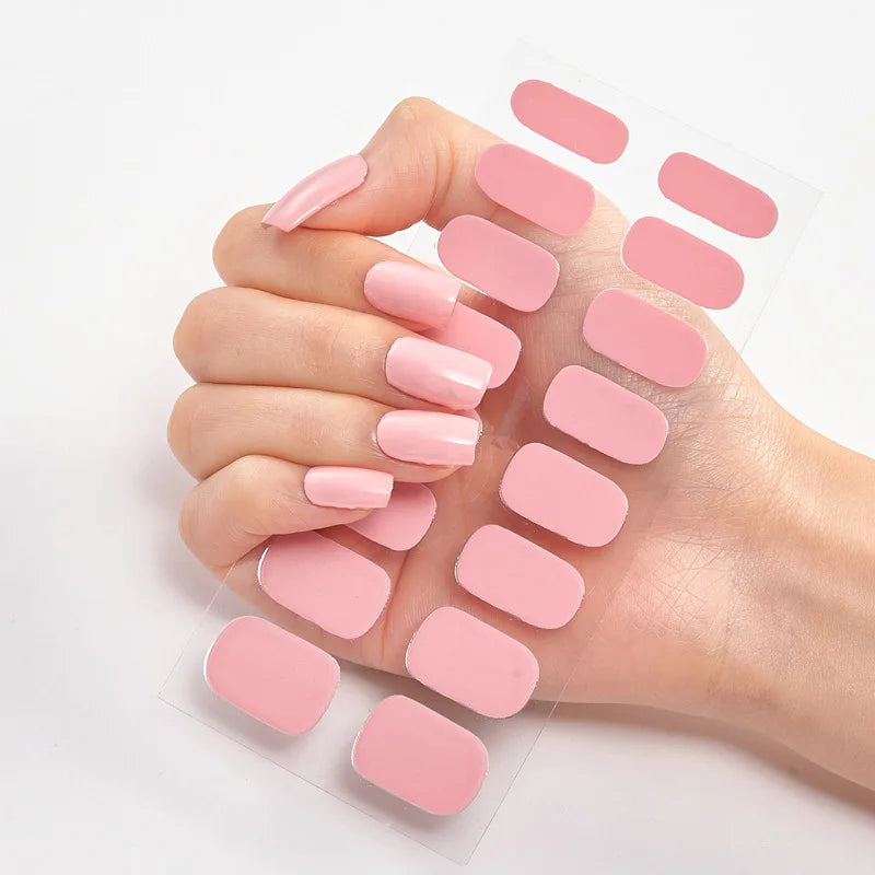 Baking Free Nail Stickers Wholesale Gradient glitter Nail Stickers Simple Waterproof Nail Sticker Full Color Solid Color Sticker