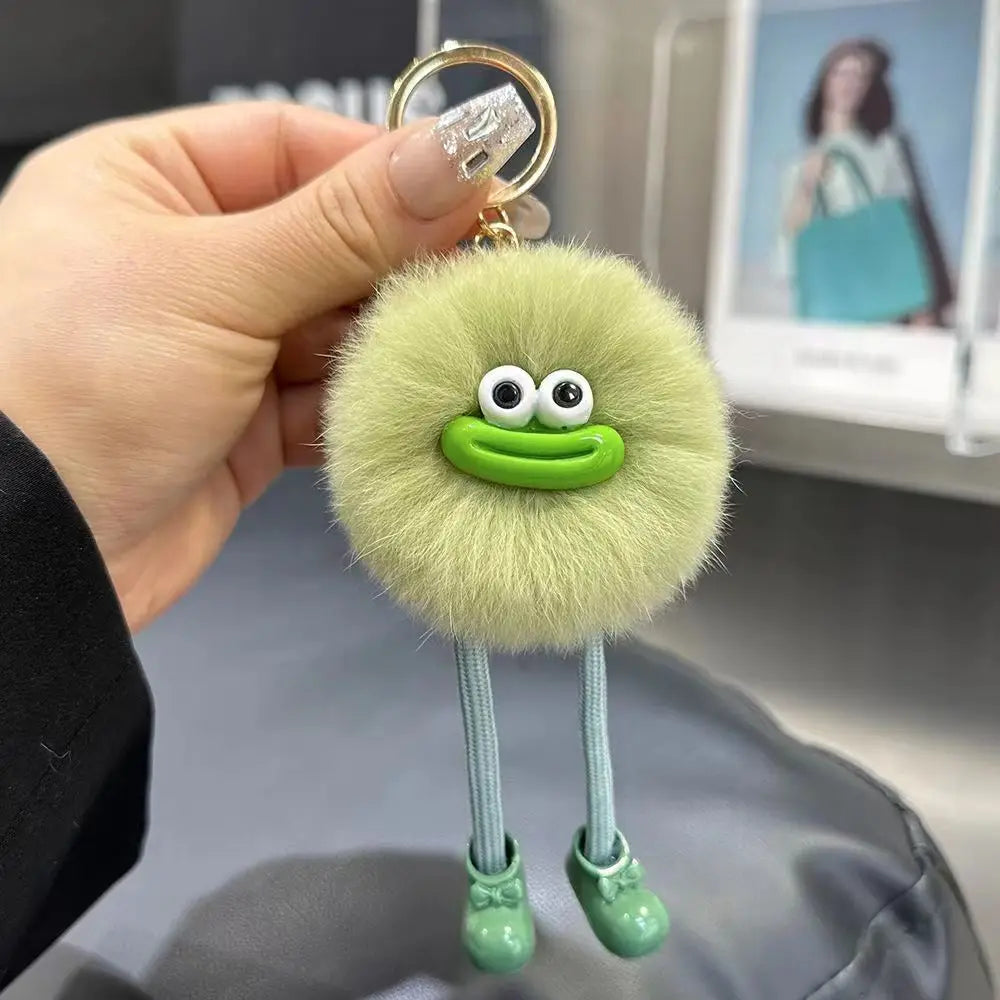 Cute Big Eyes Plush Toys Keychain Cartoon Briquettes Keychain Briquettes Car Keychain Pendant Korean Plush School Bag Pendant