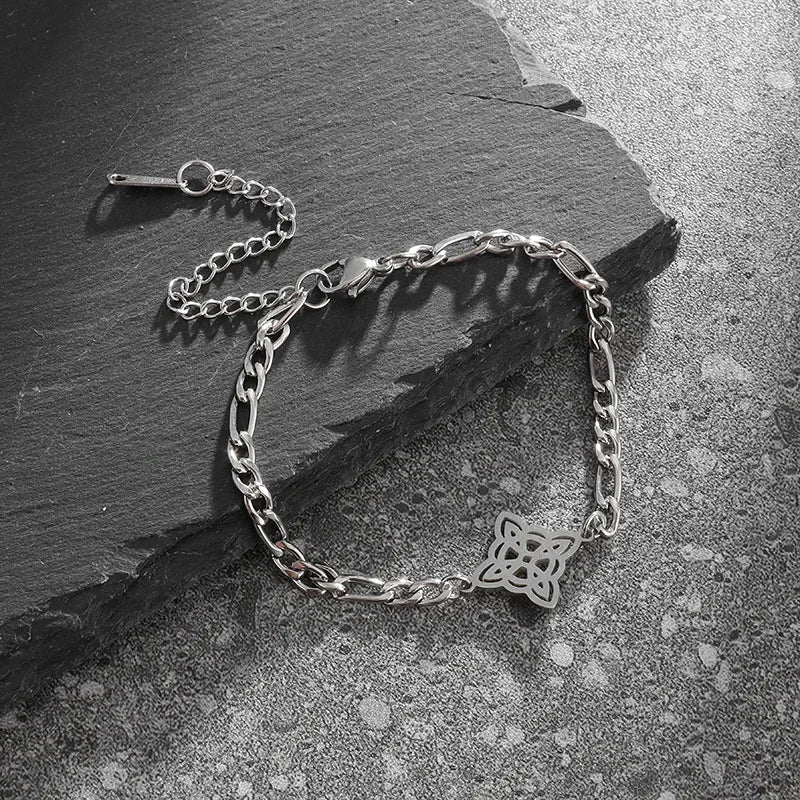 Stainless Steel Witchcraft Witch's Knot Adjustable Bracelet for Men Women Irish Celtic Supernatural Lucky Jewelry