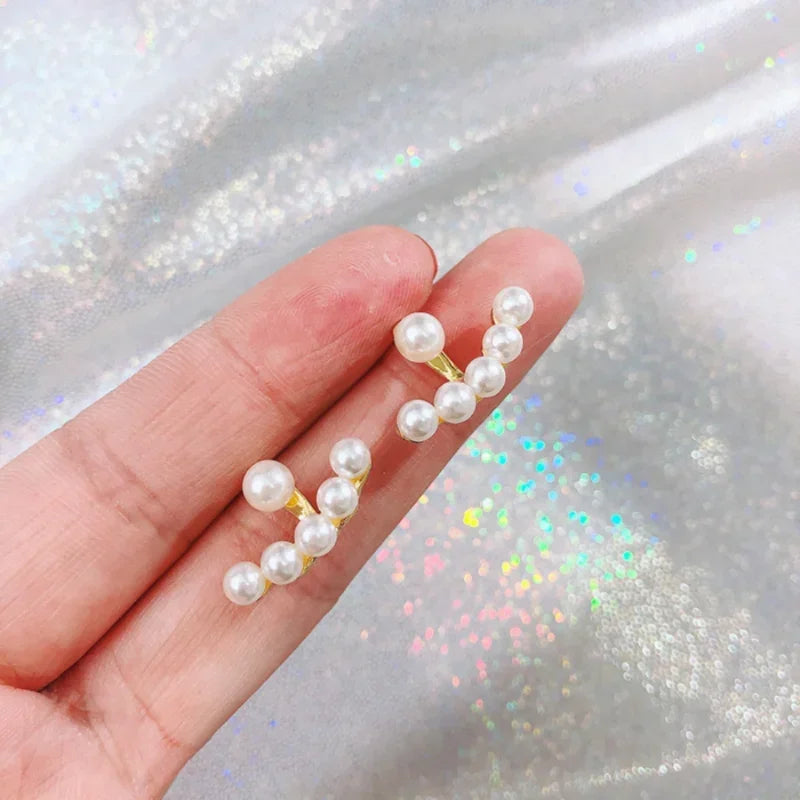 New 2024 Korean Fashion Heart Pearl Dangle Earrings for Women Luxury Wedding Jewelry Accessories for Women Gift Pendientes Mujer