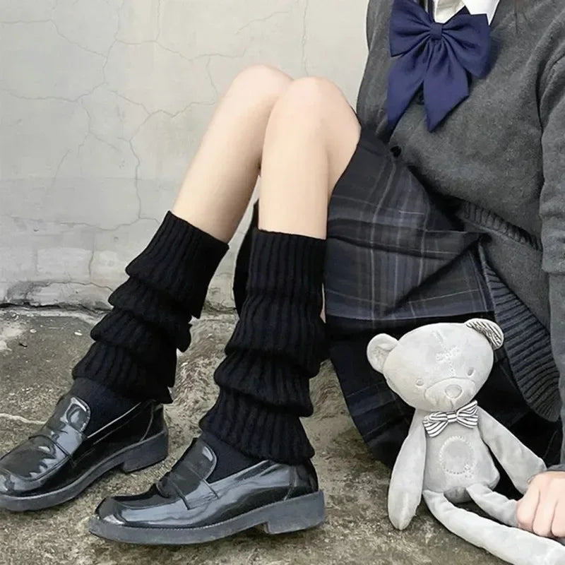 Leg Warmers Women Long Socks Wool Knitted Foot Cover Arm Warmer Y2K Autumn Winter Crochet Heap Socks Boot Cuffs Stockings