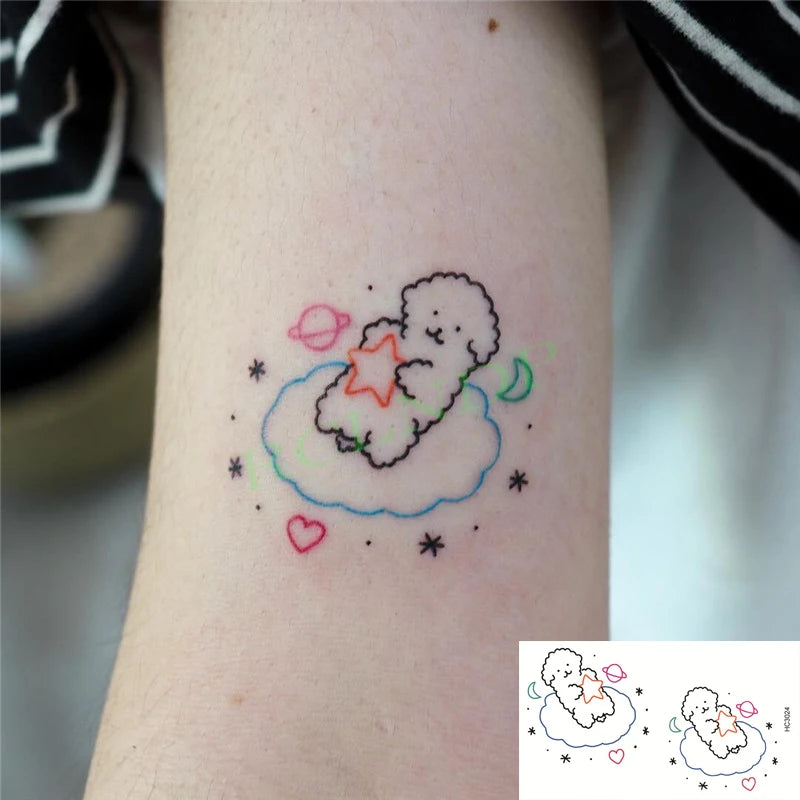 Waterproof Temporary Tattoo Sticker Anime Cartoon Kids Sea Love Pattern Flash Tatoo Fake Tatto Body Art for Woman Men