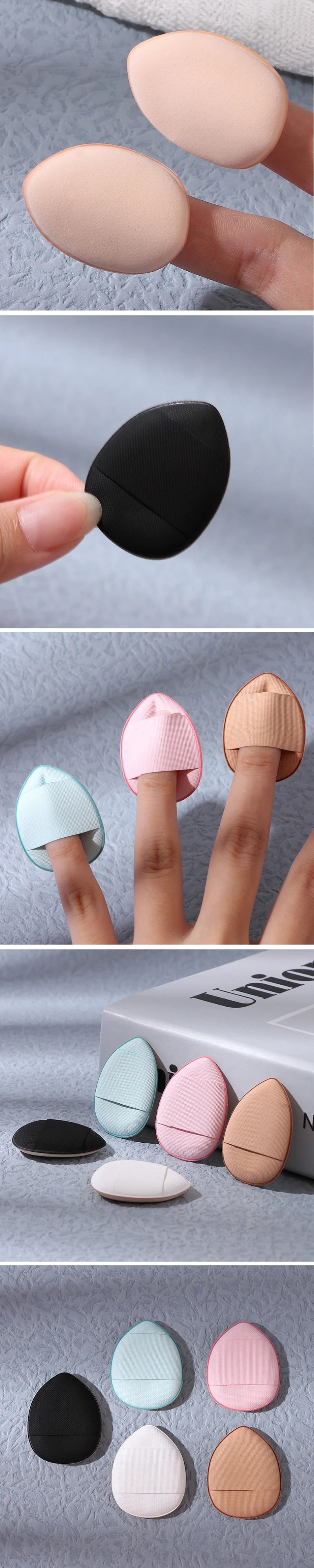 3/10pcs Mini Size Professional Cosmetic Cushion Puff Concealer Foundation Detail Puff Finger Puff Set Makeup Sponge Beauty Tool