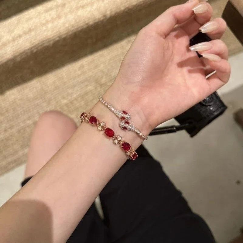 Elegant Black Crystal Eyes Snake Zircon Bracelet Women's Fashionable Personalized Daily Accessory Party Jewelry Birthday Gifts