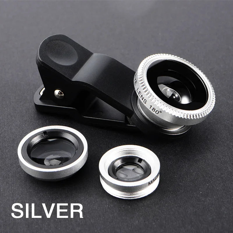 Universal 3in1 Fish Eye Lens Wide Angle Macro Smartphone Fisheye Lens Zoom For iPhone Samsung Xiaomi Mobile Phone Camera Lens