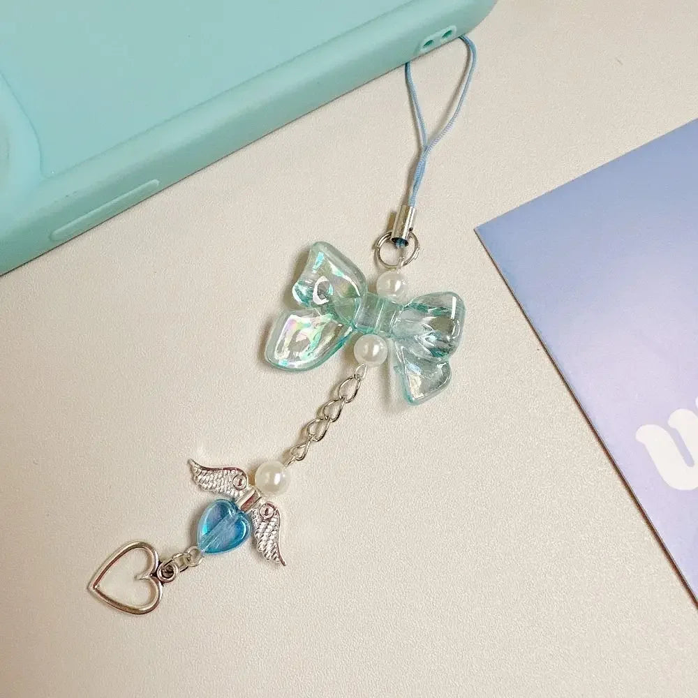 Fashion Acrylic Women Mobile Phone Chain Transparent Anti-Drop Phone Hanging Lanyard Y2K Phone Charms Bag Pendant Key Chain