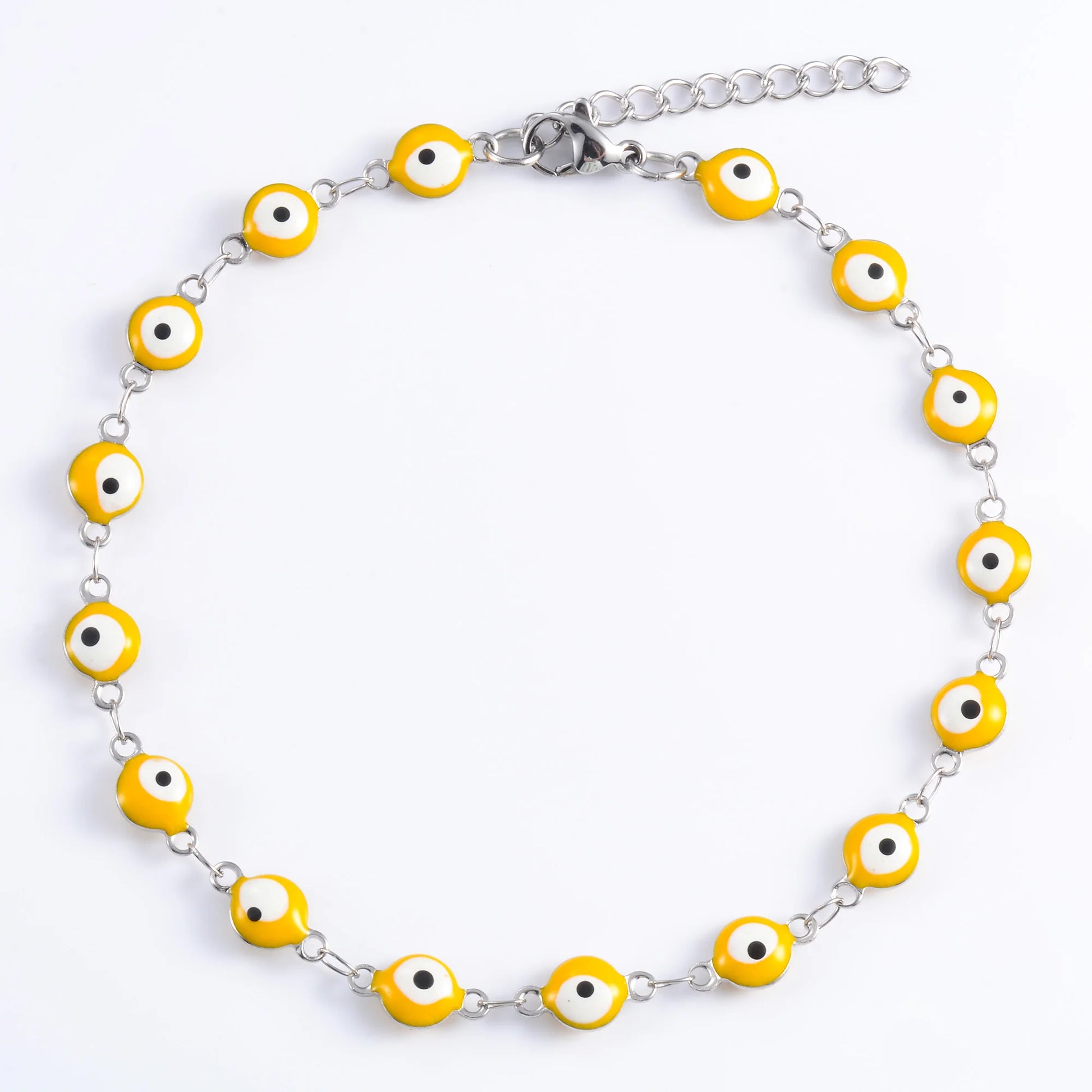 6mm Wide Egg Evil Turkey Eye Chain Stainless Steel Bracelet for Women Girl Ankle Anklet Summer Jewelry Accessories for Hand Foot