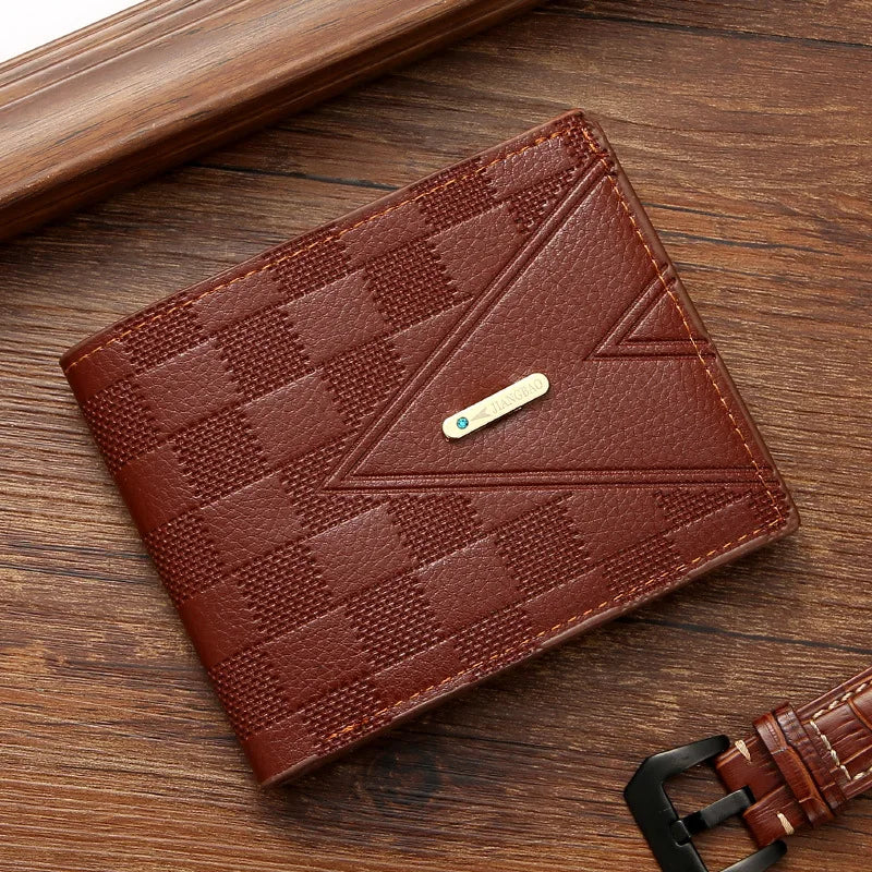Men's Wallet Short Anti-theft Brush Anti-degaussing Business Wallet Youth Cross Light Luxury Large Capacity Multi-card
