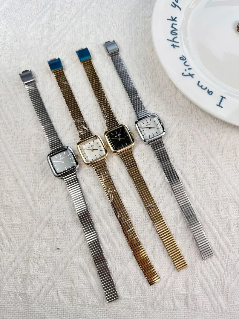 Retro Steel Strap Watch for Women Luxury Gift Square Quartz Watch Students Casual Ladies Wristwatch Dropshipping Reloj Mujer