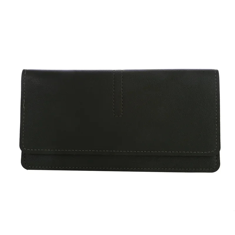 PU Leather Long Women Thin Wallets Large Capacity Female Coin Purses Hasp Clutch ID Credit Multi-Card Holder Money Bag Clip