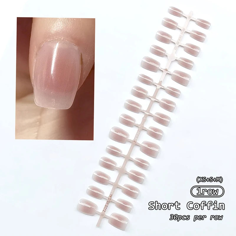 30Pcs Nail Tip Fake Nail Fashion Wearable False Nails Simple Full Cover Press on Nails DIY Wear Nail Tool
