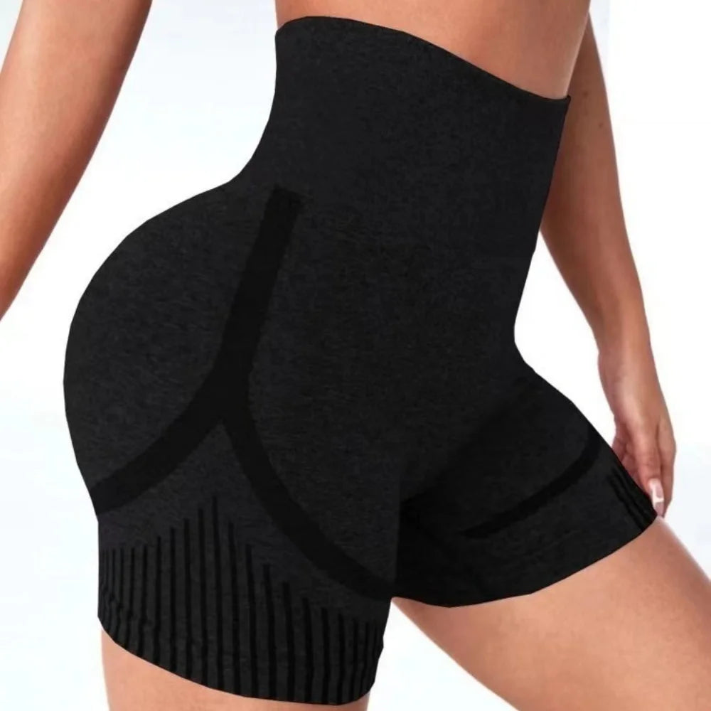 New Women Seamless Sports Yoga Shorts High Waist Lift Butt Running Gym Leggings Elastic Scrunch Sportswear