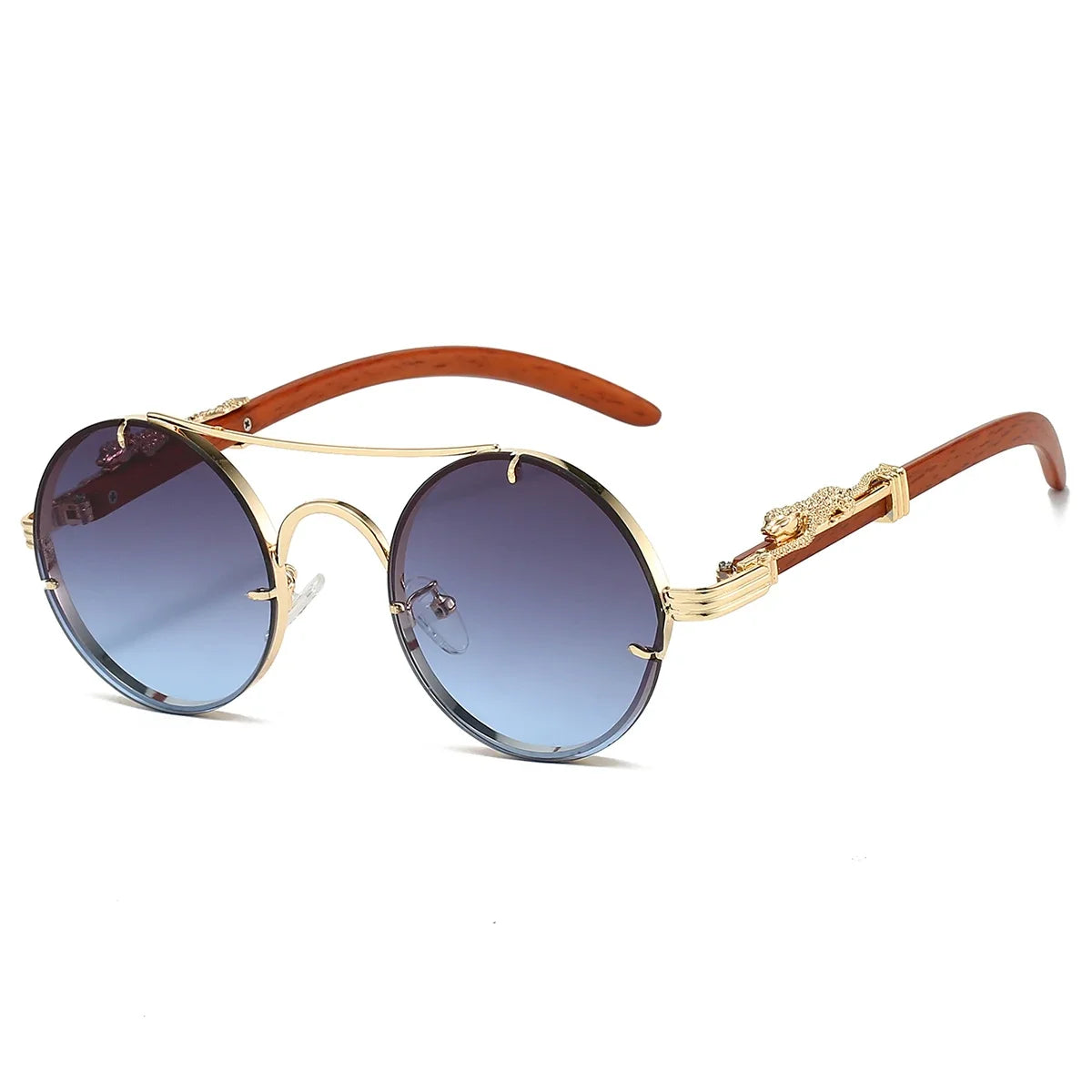 Retro Round Metal Sunglasses Fashion Pilot Gradient Driving Men's Shades Women Vintage Trendy Brand Design Sun Glasses