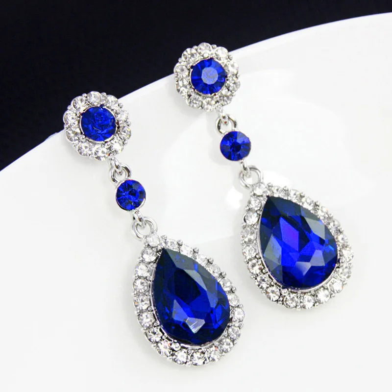 New Crystal Long Hanging Earrings for Women Water Drop Personality Luxury Drop Earrings Wedding Ear Jewelry bijoux femme luxe