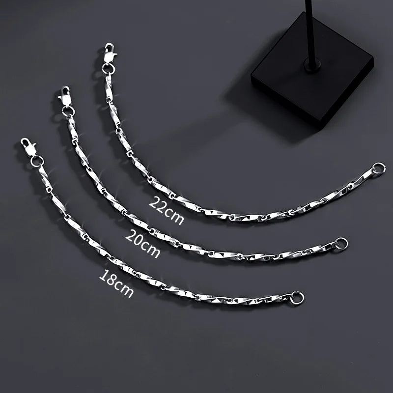 Stainless Steel Men Charm Bracelet Punk Vintage Twisted Woven Bangles for Women Fashion Casual Bracelets Bangle Chains Jewelry