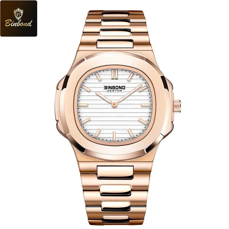 BINBONG B1885 Luxury Business Men Quartz Wristwatch 30M Waterproof Luminous Stainless Strap Men's Watches Relogio Masculino