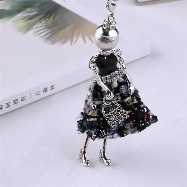 New Women Doll Long Chain Necklace Shining Dress Pendant Handmade Girl Maxi Necklaces & Pendants Brand Hot Fashion Jewelry