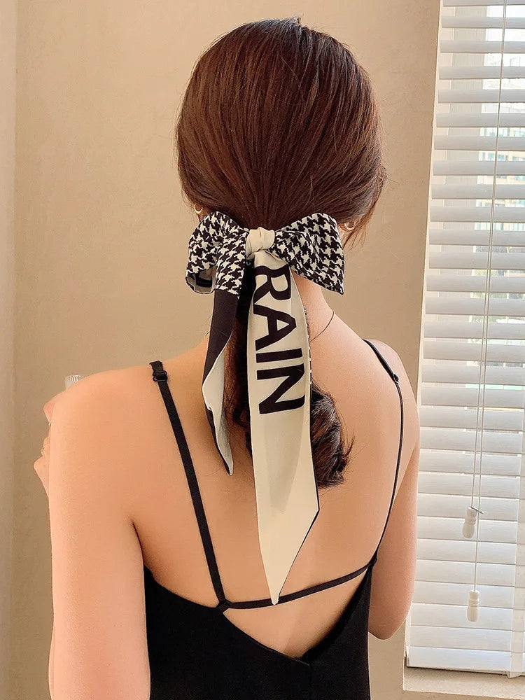 2024 New Luxury Brand Scarf Tarot Women Scarf Bag Hair Skinny Silk Scarves Design Foulard Neckerchief Headband For Ladies