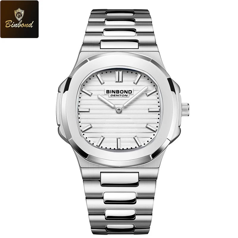 BINBONG B1885 Luxury Business Men Quartz Wristwatch 30M Waterproof Luminous Stainless Strap Men's Watches Relogio Masculino