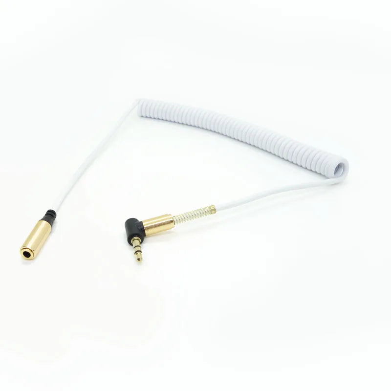 Elbow Spring 3.5mm AUX Audio Extension Cable 3.5 Jack male to Female Audio Extender Cable Retractable Cable
