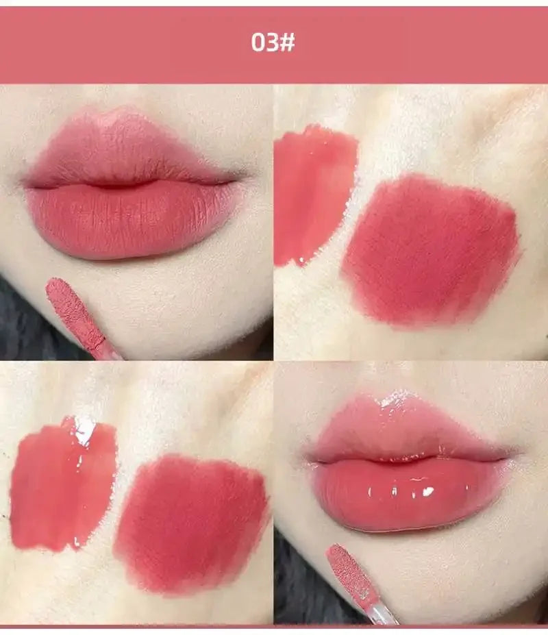 Matte Velvet Sexy Red Tint Double Head Lip Gloss Liquid Lipstick Waterproof Lipgloss Lasting Lip Glaze Korean Makeup Cosmetics
