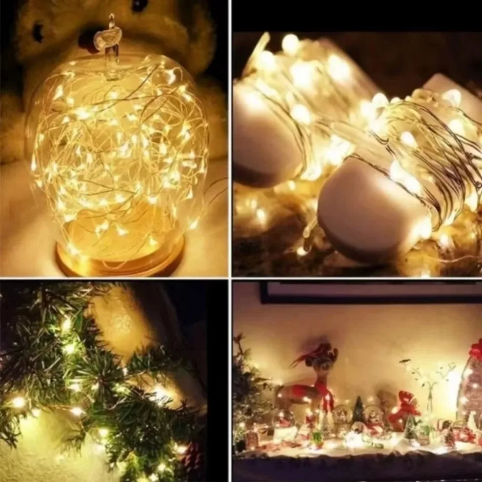 5M Waterproof LED String Lights Copper Wire Fairy Lights Battery Operated DIY Wedding Party Christmas Decoration Lights String