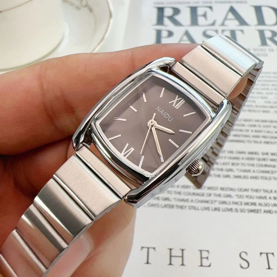 Barrel Shaped Watch Stainless Steel Strap Quartz Watch for Women Casual and Fashion Luxury Ladies Gift Wristwatch Dropshipping