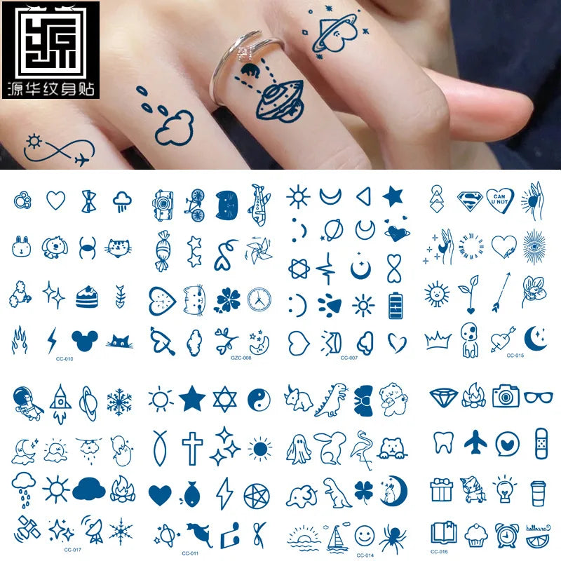 Finger Cochlear Herbal Fruit Juice Tattoo Sticker Waterproof Men Women Lasting Small Love Planet Semi Permanent Temporary Tattoo