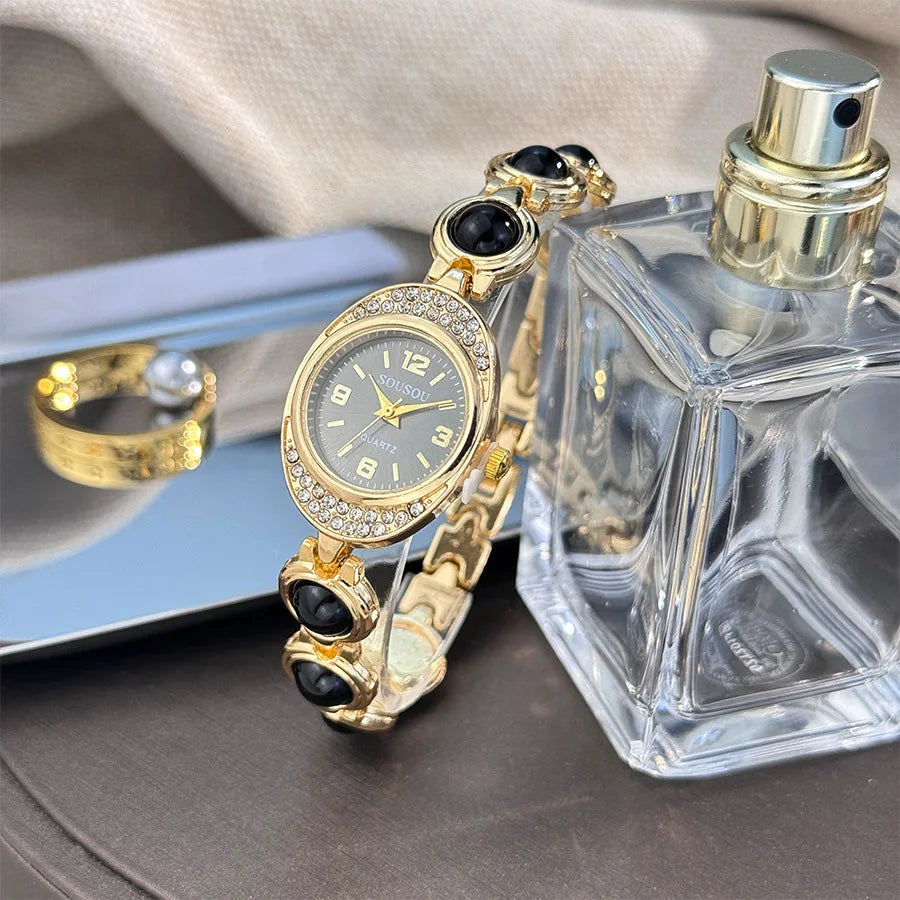 Luxury Bracelet Women Watches New Ladies Yuanbao Shaped Rhinestone Inlaid Women's Quartz Wristwatch Fashion Watches Dropshipping