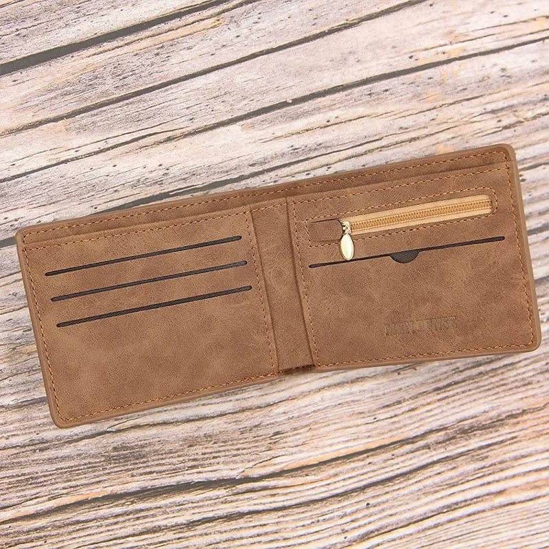 Business Men Wallets Small Money Purses Wallets New Design Dollar Price Top Men Thin Wallet with Coin Bag Zipper Coin Bag Wallet