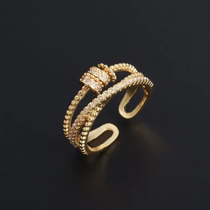 To My Daughter Fidget Ring Anxiety Meditation Ring Women Girls Swivel Bead Stress Relief Adjustable Ring Fashion Fidget Jewelry