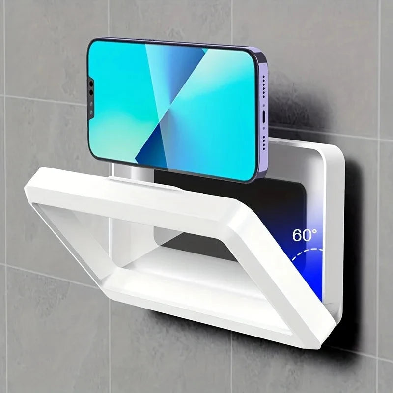 Waterproof Shower Phone Holder Splash-Proof 360° Rotate Can Be Touched Shower Phone Case Mount for Bathroom Batheub Kitchen Wall