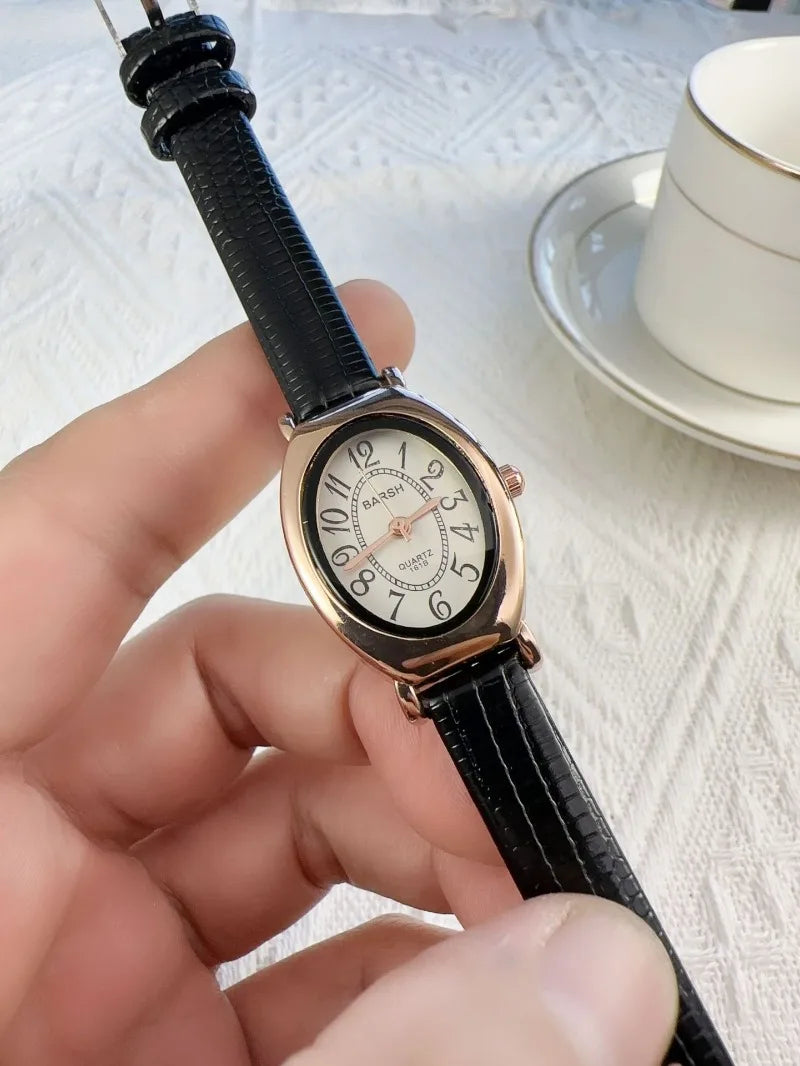 Fashion Oval Dial Women Watches Luxury Leather Strap Retro Ladies Quartz Watch Dropshipping Reloj De Mujer 시계 여성