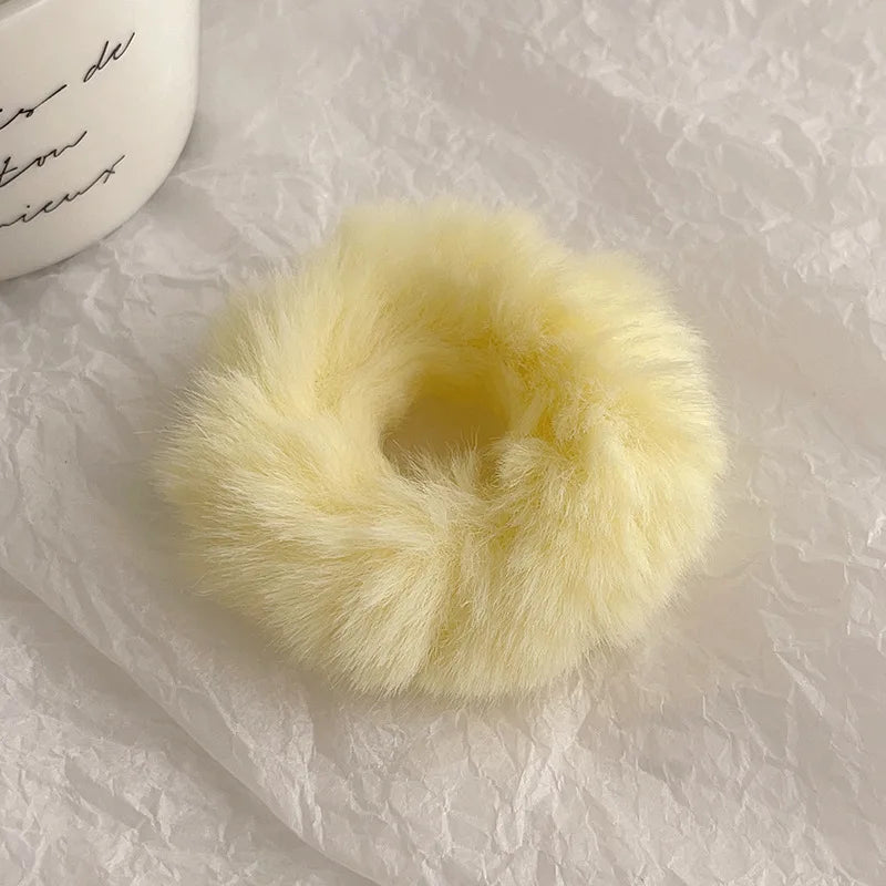 Autumn and Winter Plush Patch Bear Towel Ring Hair Tie Korean Style Hair Accessories Headband Thick High Elastic Hair Rope
