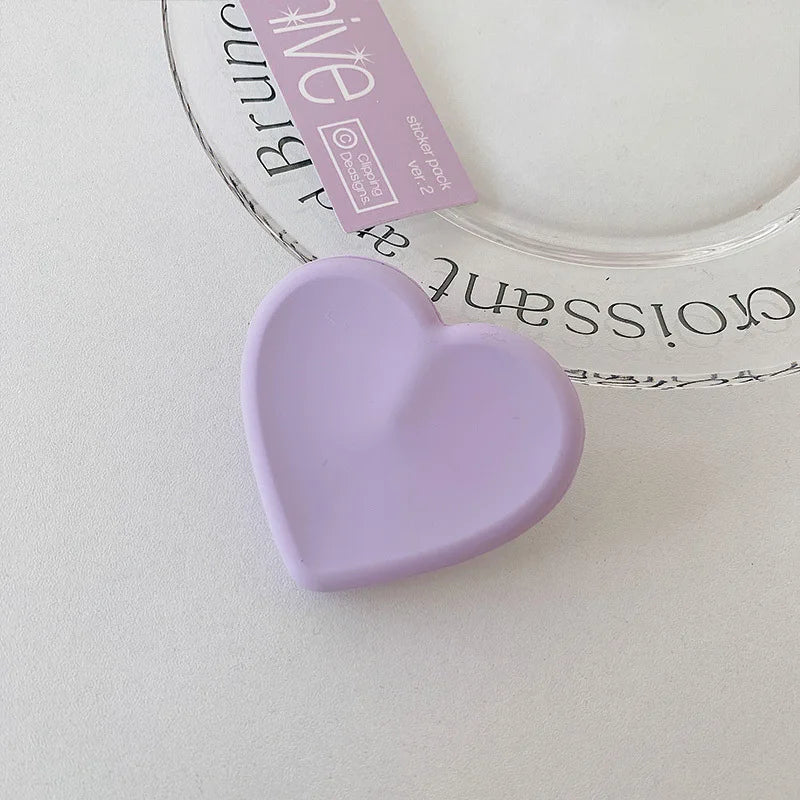 Silicone Heart-Shaped Round Phone Grip Stand Holder Pocket Socket Griptok Foldable Finger Ring Phone Stand For Iph Mobile Phone