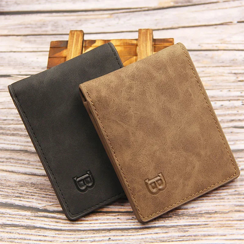 Business Men Wallets Small Money Purses Wallets New Design Dollar Price Top Men Thin Wallet with Coin Bag Zipper Coin Bag Wallet